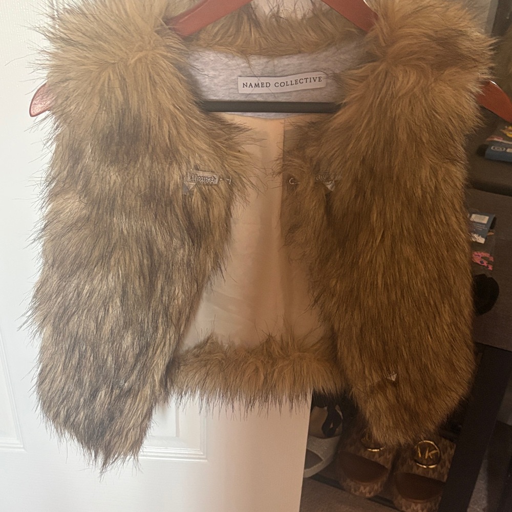 Named Collective Women's Faux Fur Vest - Brown